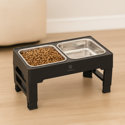 Verhoogde Voerbak en Drinkbak Hond - 2x RVS bak