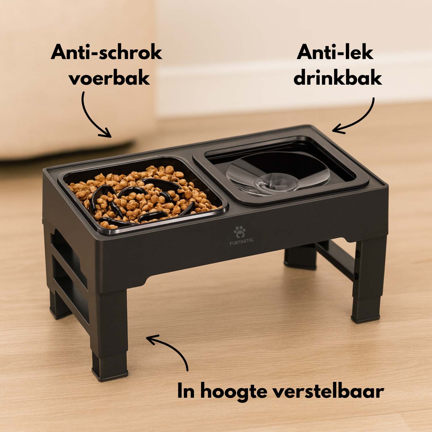 Verhoogde Voerbak en Drinkbak voor Honden - Anti-schrok en Anti-knoei functie