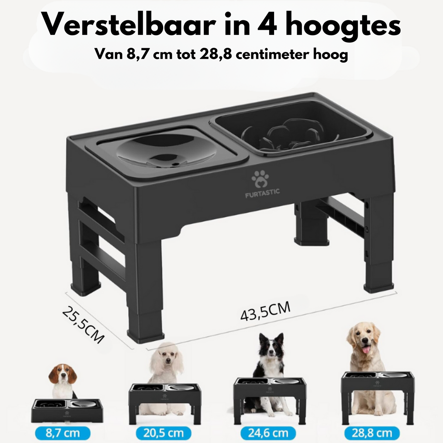 Verhoogde Voerbak en Drinkbak voor Honden - Anti-schrok en Anti-lek functie