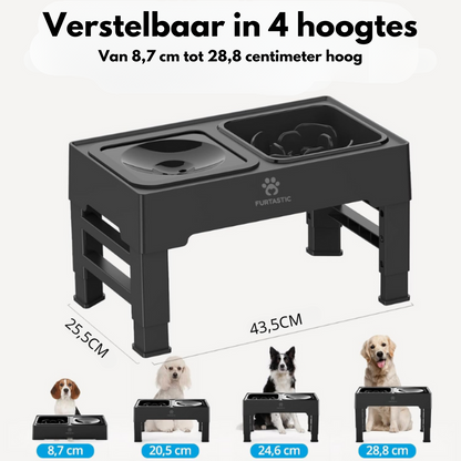 Verhoogde Voerbak en Drinkbak voor Honden - Anti-schrok en Anti-lek functie