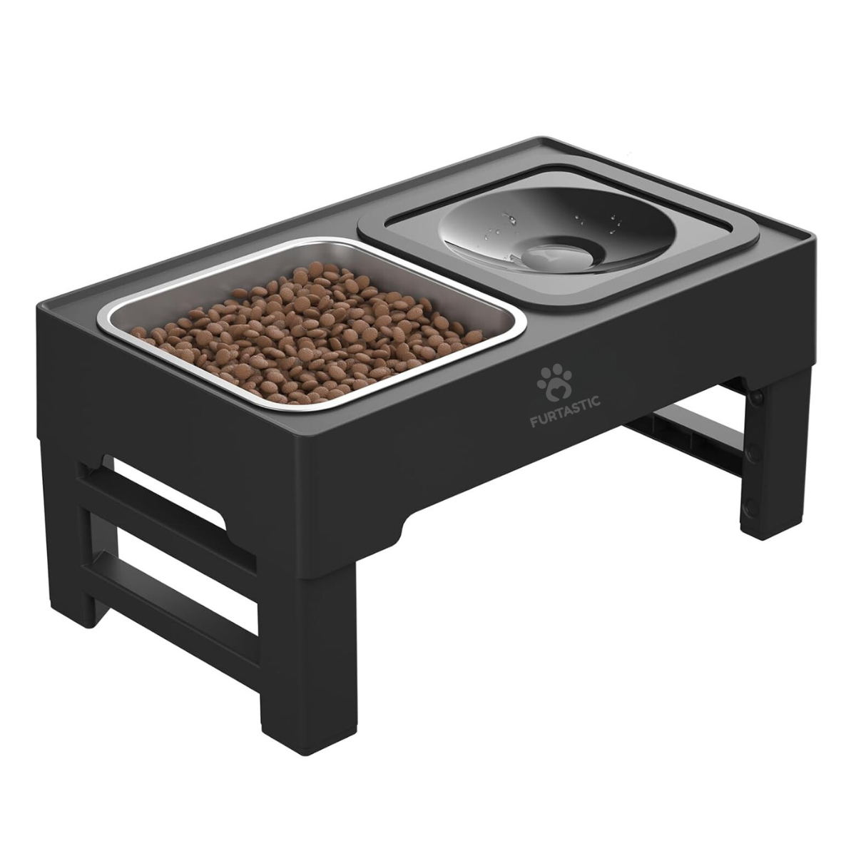 Tweedekans Verhoogde Voerbak en Drinkbak voor Honden - RVS voerbak + Anti-lek Drinkbak